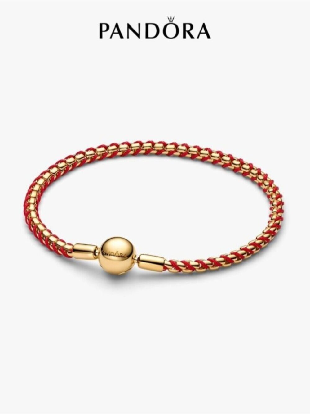 Pandora Red Cord Snake Chain Bracelet
